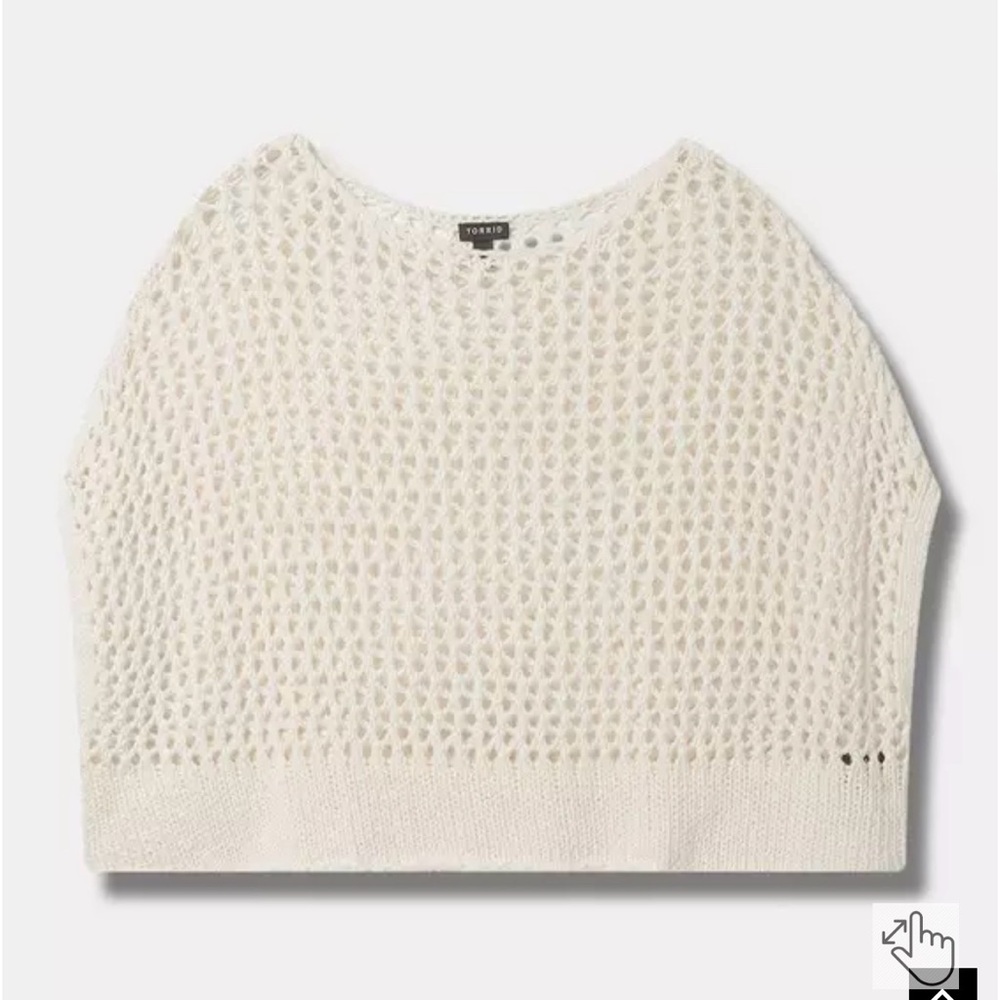 Torrid Open Stitch Pullover Oversized Cropped Sweater Size 0 - Picture 3 of 6